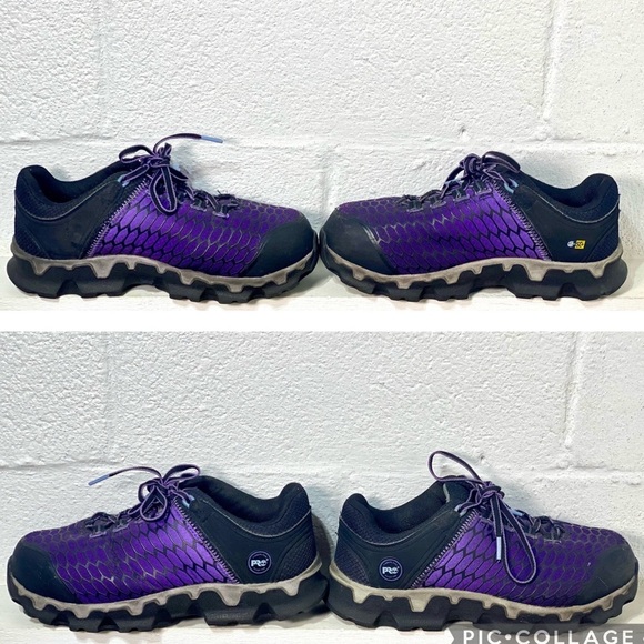 Timberland Pro Powertrain Sport Alloy Toe Work Shoes In Purple,Size 8W - Picture 4 of 10